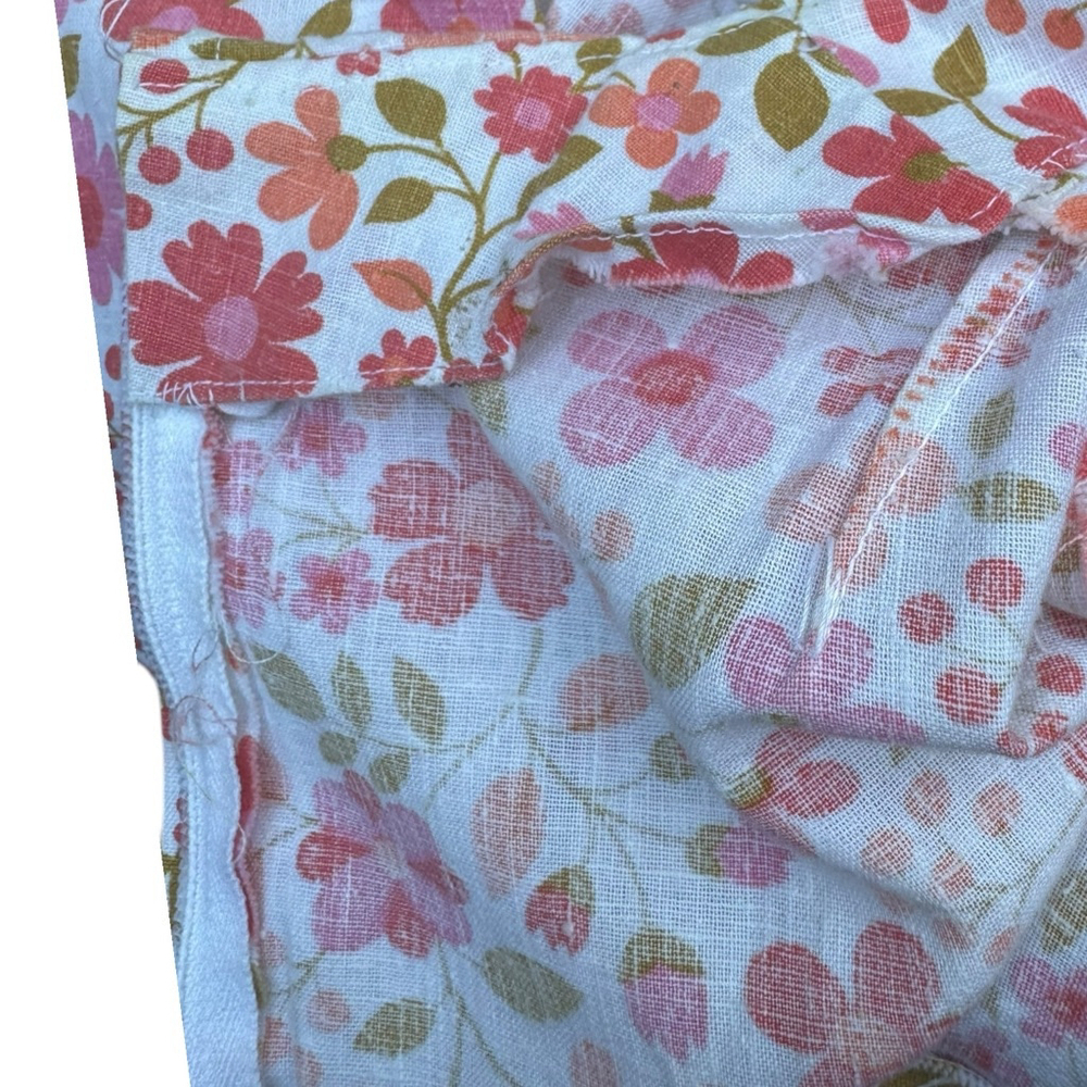 Vintage 60s Floral Tunic Top Mod Sleeveless Pink Cottagecore Boho M 8 10 Flowers - Picture 9 of 11